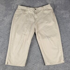 Lauren Ralph Lauren Pants Womens 18W Plus Size Khaki Classic Midcalf Capri